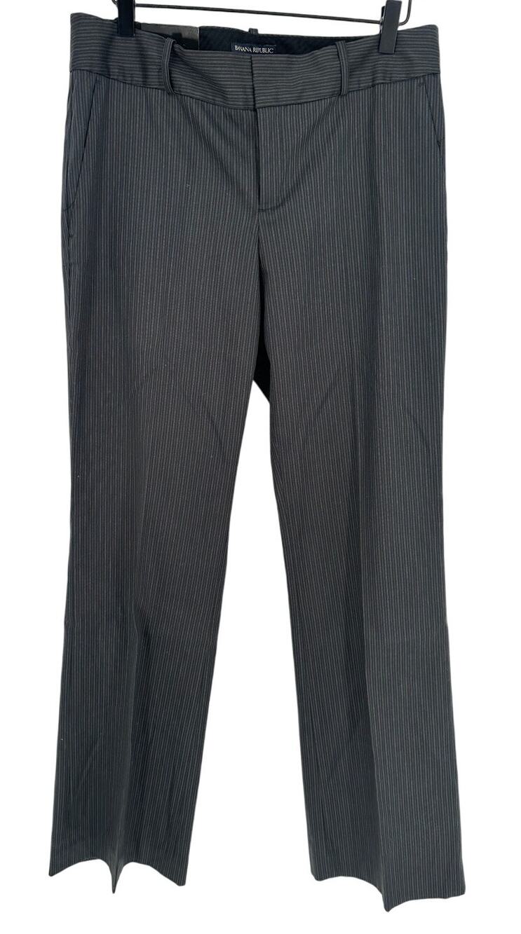 Banana Republic Martin Fit Pants 10 Gray Pinstripe Straight Leg Workwear NWT New
